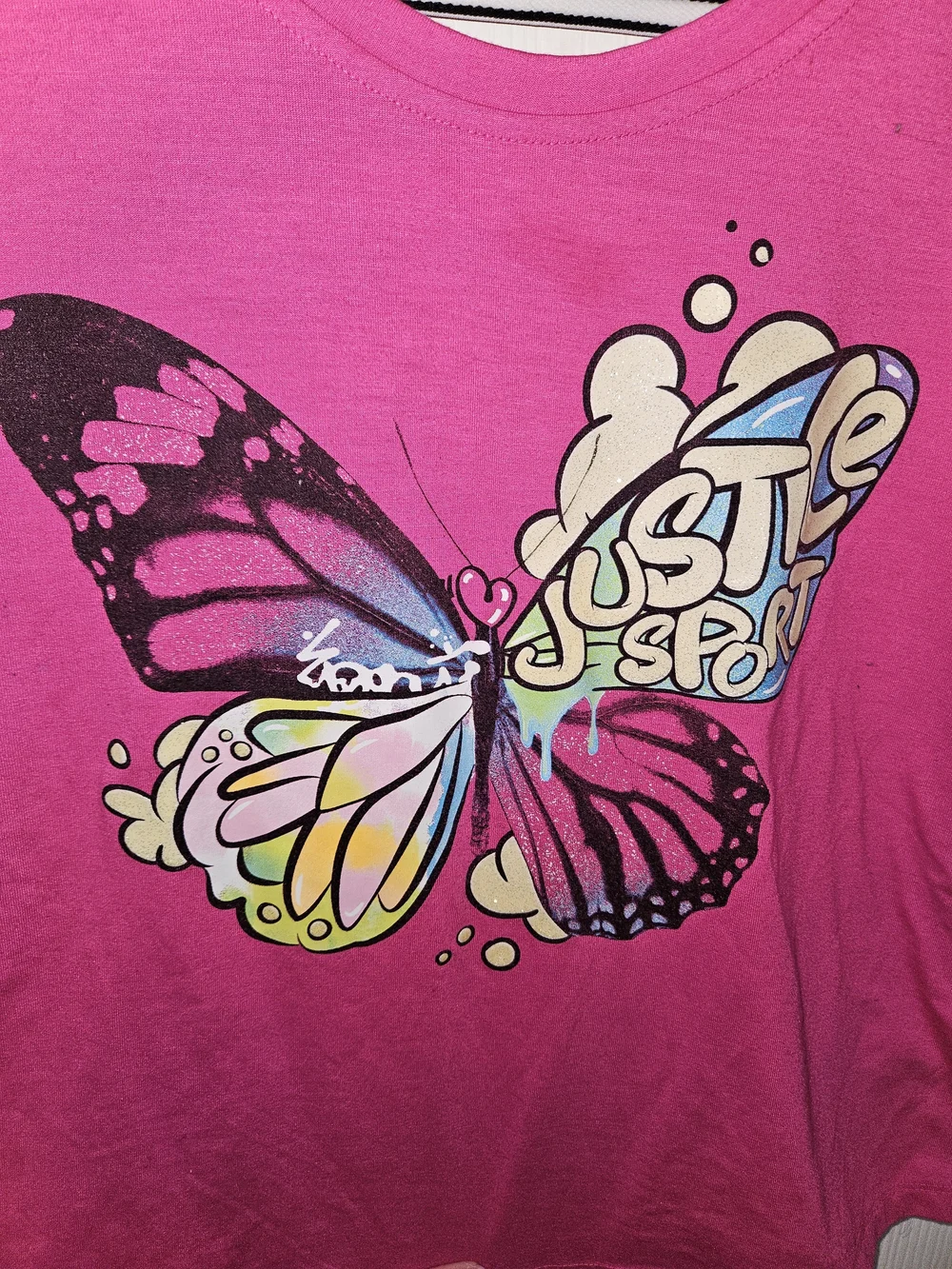 Justice Hot Pink Butterfly Graphic Tee